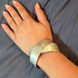 Silver Glitter Cuff